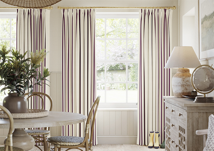 Winnies Stripe, Mulberry - Made to Measure Curtains - Image 3